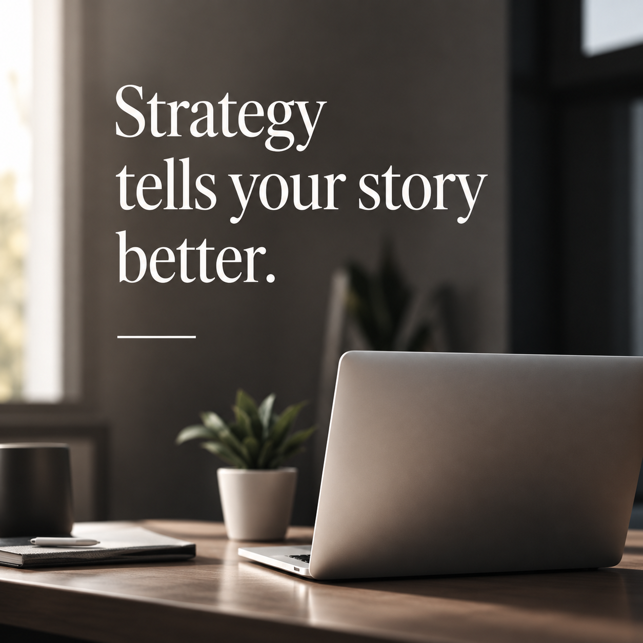 Naturally lit desk workspace in a branded editorial post